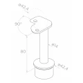 Eckpfosten für Balustrade für Glas ø 42,4x1060/1102,4mm 4 Halterungen geschliffen 000-559 (3)