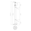 Eckpfosten für Balustrade für Glas ø 42,4x1060/1102,4mm 4 Halterungen geschliffen 000-559 (5)