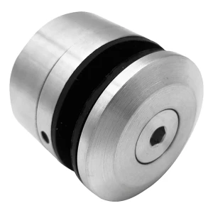 Punkthalter Glas 8-16,76mm Ø 48/26/M10x38 mit Innensechskant AISI304 satiniert flaches System