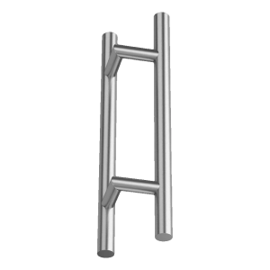 Zweiseitiger runder Türgriff AISI 304 satiniert – 45° Befestigung 200×300 mm