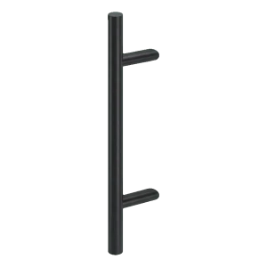 Einseitiger runder Türgriff schwarz 300×500 mm – Edelstahl AISI 304