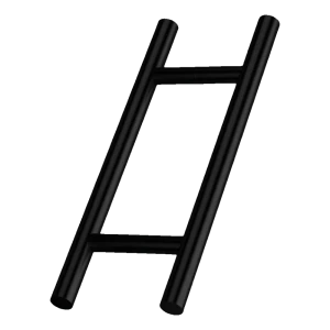 PINOX – zweiseitiger Türgriff rund ø 32 mm schwarz satiniert 200×300 mm