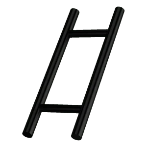 PINOX – beidseitiger runder Türgriff Ø 32 mm, 300×500 mm, schwarz satiniert