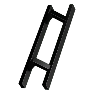 PINOX – doppelseitiger rechteckiger Türgriff 40×20/300 mm schwarz satiniert 45°