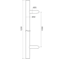 Türgriff einseitig rund ø32 × 1200 mm – Edelstahl AISI 304, satiniert, Montage 45° 000-719 (4)