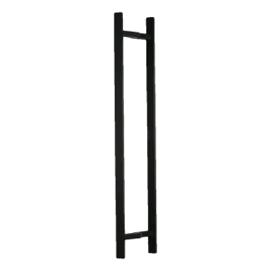 PINOX Stoßgriff doppelseitig rechteckig schwarz 20x40 mm L1200 AISI 304