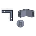 Kozza KE100 – U-Profil Innenecke 90° für vollverglaste Geländer, Montage von oben 000-854 (2)