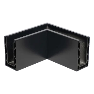 Kozza KE 100 – U-Profil Innenecke 90° für Vollglas-Balustrade, dunkelgrau