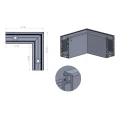 Kozza KE 100 – U-Profil Innenecke 90° für Vollglas-Balustrade, dunkelgrau 000-855 (4)