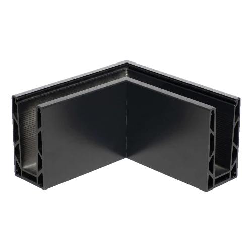Kozza KE 100 – Eck-U-Profil außen 90° für Vollglas-Geländer, dunkelgrau RAL 7021 000-858 (1)