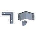 Kozza KE 100 – Eck-U-Profil außen 90° für Vollglas-Geländer, dunkelgrau RAL 7021 000-858 (4)