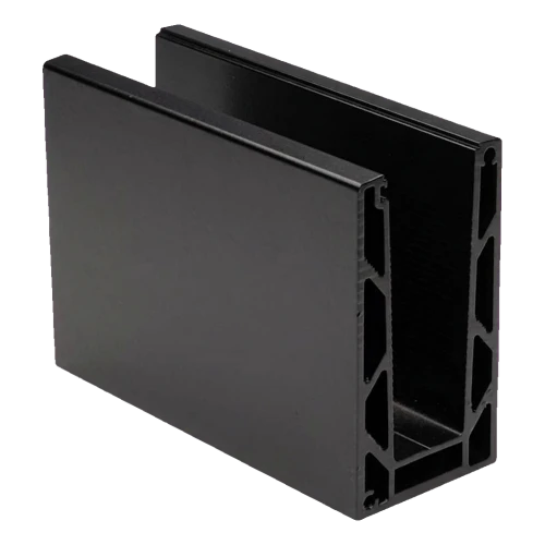 Kozza KE 100 – U-Profil für Vollglas-Geländer 5000 mm schwarz, Befestigung von oben 000-861 (1)