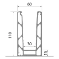 Kozza KE 100 – U-Profil für Vollglas-Geländer 5000 mm schwarz, Befestigung von oben 000-861 (5)