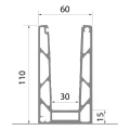 Kozza KE 100 – U-Profil für Ganzglas-Geländer 5000 mm dunkelgrau 000-862 (5)