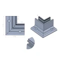 Kozza KE 105 – L-Profil Innenecke 90° für Vollglas-Geländer, Aluminium, matte Anodisierung 000-865 (2)