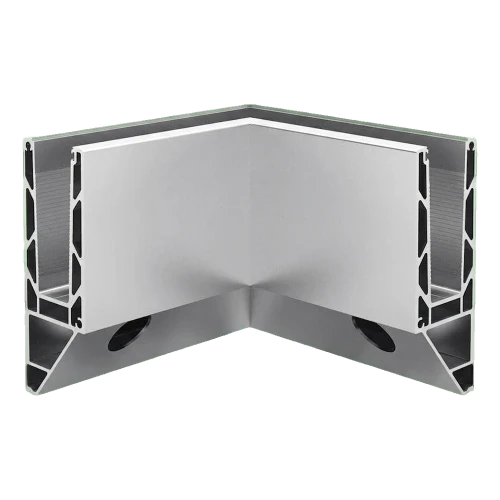 Kozza KE 120 – U-Profil Innenecke 90° für Ganzglas-Geländer, seitliche Befestigung 000-873 (1)