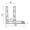 Kozza KE 105 – Aluminium-L-Profil für Vollglasgeländer 5000 mm schwarz 000-872 (6)