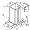 Basis für Zaunpfosten 80x80 mm 8 mm grün 000-787 (5)