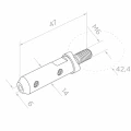 PSG Starthalter für Seil ø 6 mm an Rohr 42,4 mm – Edelstahl AISI 304 satiniert 000-997 (2)