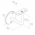 Wandhalter für Handlauf Geländer Ø 42,4 mm – Edelstahl AISI 304 satiniert 001-014 (2)