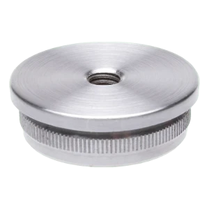 Einschlagstopfen gewölbt für Rohr 42,4 mm mit Gewinde M8 – Edelstahl satiniert