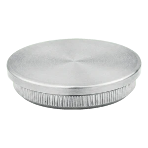 Flacher Einschlag-Abschluss für Geländerrohr 48,3 mm, Edelstahl AISI 304 satiniert