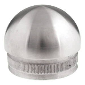 Ellipsenförmige Stopfen zum Einschlagen für Rohr 48,3 mm, Edelstahl AISI 304 satiniert