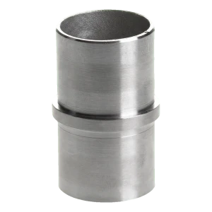 Gerader eingeklebter Verbinder für Geländerrohr 42,4 mm – Edelstahl AISI 304 satiniert