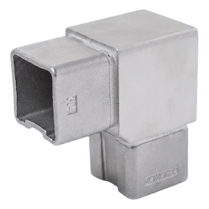 Winkel 90° für Geländerprofil 40x40 mm – Edelstahl AISI304, satiniert