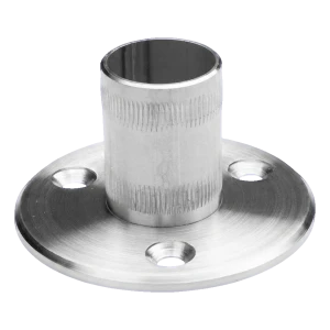 PINOX – Geländerpfostenbasis Ø42,4 mm zum Einschlagen, Edelstahl satiniert