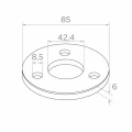 Säulenbasis für Geländer zum Schweißen Ø 85 mm – Edelstahl AISI 304 seidenmatt, System 42,4 001-188 (2)