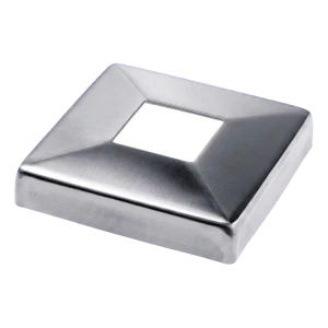 Quadratische Abdeckrosette 108×108 mm für Geländerprofil 40×40 – Edelstahl AISI 316 satiniert