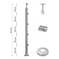 PSG Geländerpfosten Zwischenpfosten durchlaufend ø 42,4 mm AISI 304 – 4 Halter, satiniert 001-204 (2)