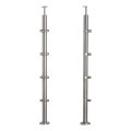 PSG Eck-Geländerpfosten aus Edelstahl AISI 304 ø42,4 mm H1060 mm mit Halterungen für Stäbe ø12 mm 001-206 (1)