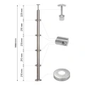 PSG Eck-Geländerpfosten aus Edelstahl AISI 304 ø42,4 mm H1060 mm mit Halterungen für Stäbe ø12 mm 001-206 (2)