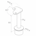 PSG Eck-Geländerpfosten aus Edelstahl AISI 304 ø42,4 mm H1060 mm mit Halterungen für Stäbe ø12 mm 001-206 (4)