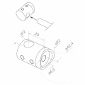 PSG Eck-Geländerpfosten aus Edelstahl AISI 304 ø42,4 mm H1060 mm mit Halterungen für Stäbe ø12 mm 001-206 (5)