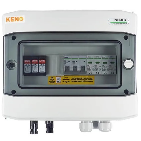 {ALT} Verbindungskasten mit Überspannungsschutz DC + AC, 1000V Typ 1+2, 1x PV-String, 1x MPPT // AC Typ 1+2, 16A 3‑F, SH‑90 DCAC