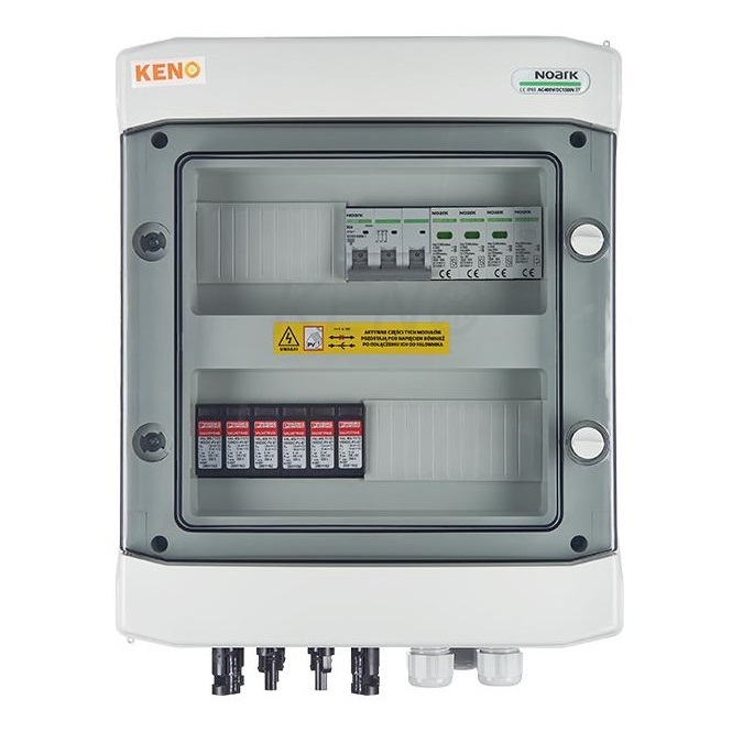{ALT} Verbindungskasten mit Überspannungsschutz DC + AC, 1000V Typ 1+2, 2x PV-Strings, 2x MPPT // AC Typ 1+2, 20A 3‑F, SH-214 DCAC